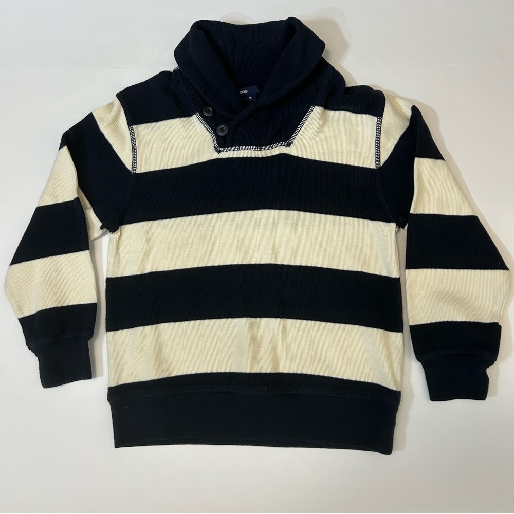 GapKids Striped‎ Black and Cream Sweater Size M (8)
